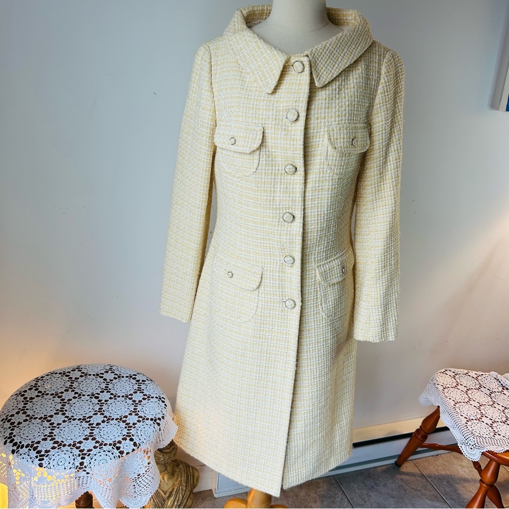 Elegant Cream Women's Coat Zara tweed , blazer long